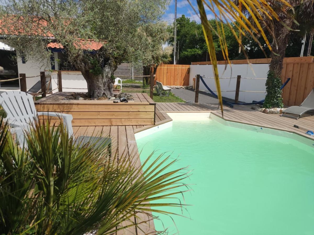 Cottage La Dune Avec Piscine Les Cigales Du Bassin A Gujan-Mestras Exterior photo